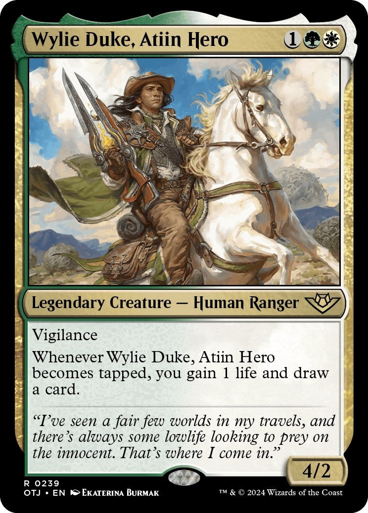 Image for Wylie Duke, Atiin Hero (239) (Outlaws of Thunder Junction) (OTJ) - Magic: The Gathering