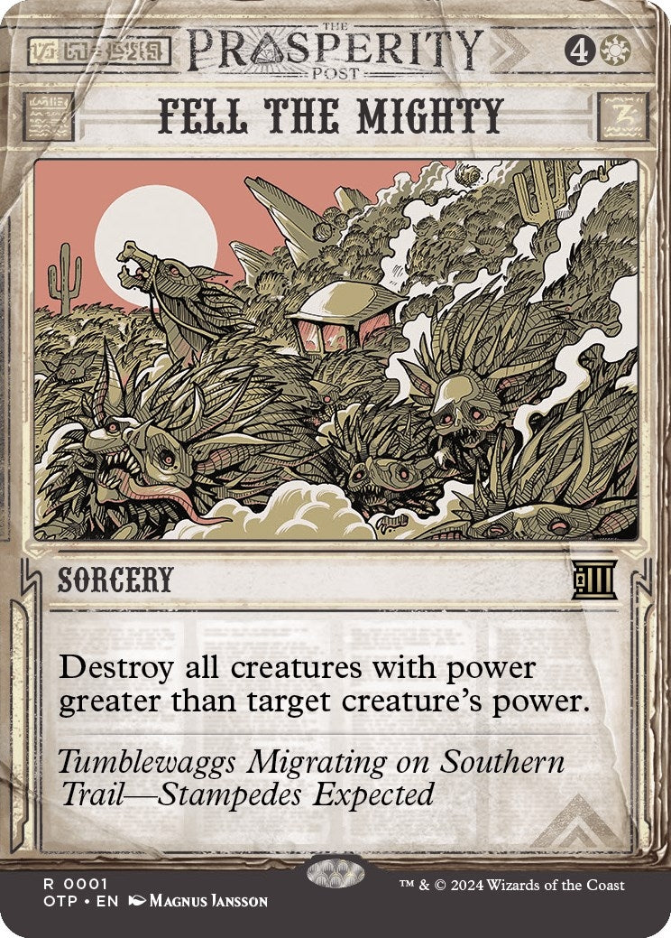 Image for Fell the Mighty (1) (Outlaws of Thunder Junction: Breaking News) (OTP) - Magic: The Gathering