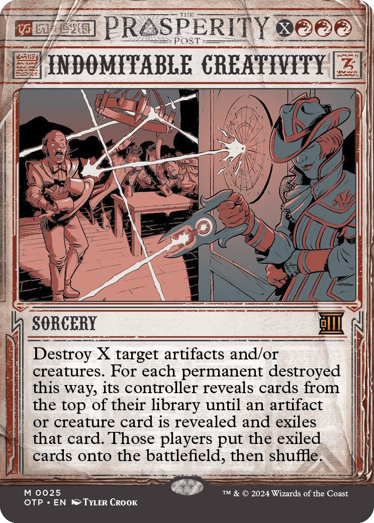 Image for Indomitable Creativity (25) (Outlaws of Thunder Junction: Breaking News) (OTP) - Magic: The Gathering