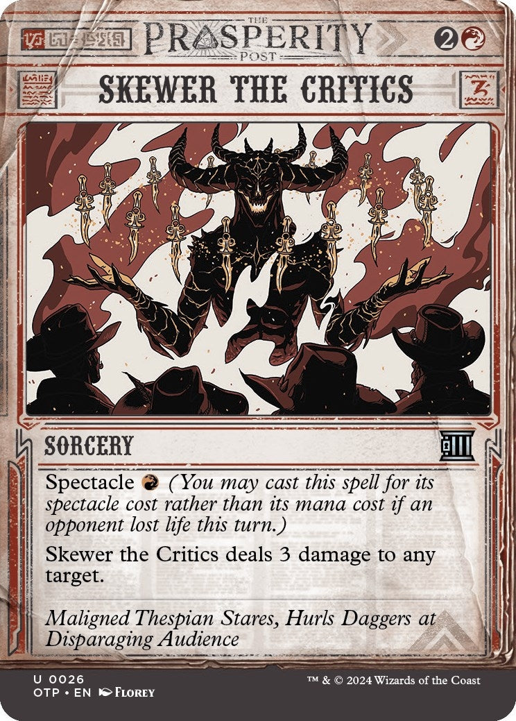 Image for Skewer the Critics (26) (Outlaws of Thunder Junction: Breaking News) (OTP) - Magic: The Gathering