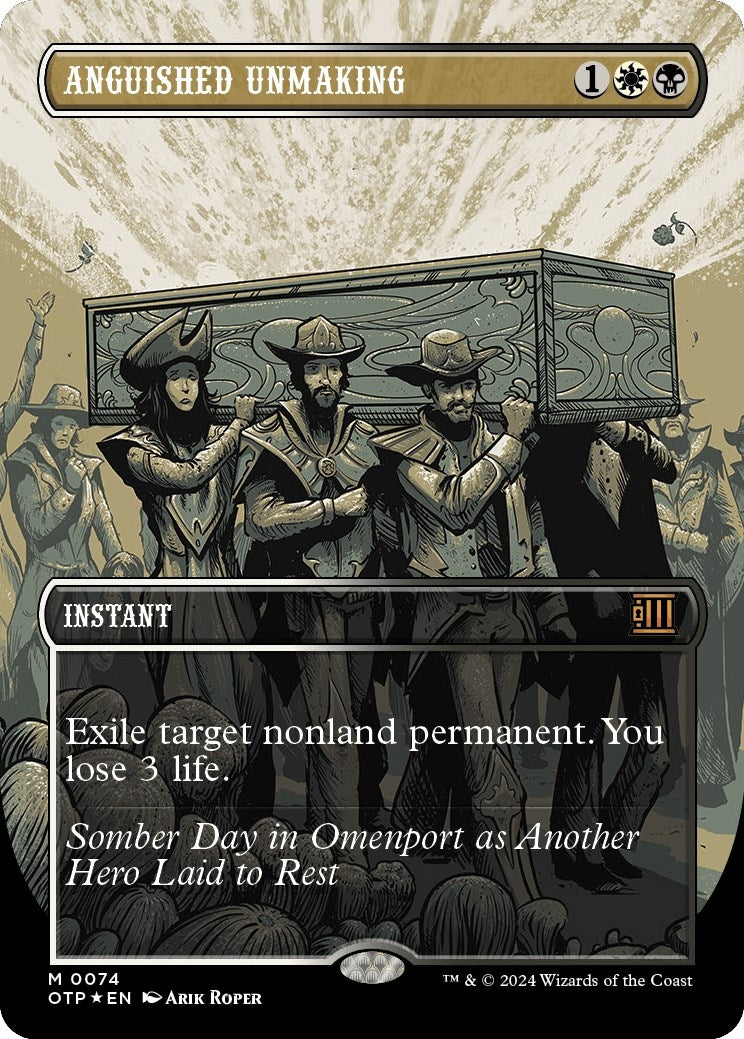 Image for Anguished Unmaking (Textured Foil) (74) (Outlaws of Thunder Junction: Breaking News) (OTP) - Magic: The Gathering