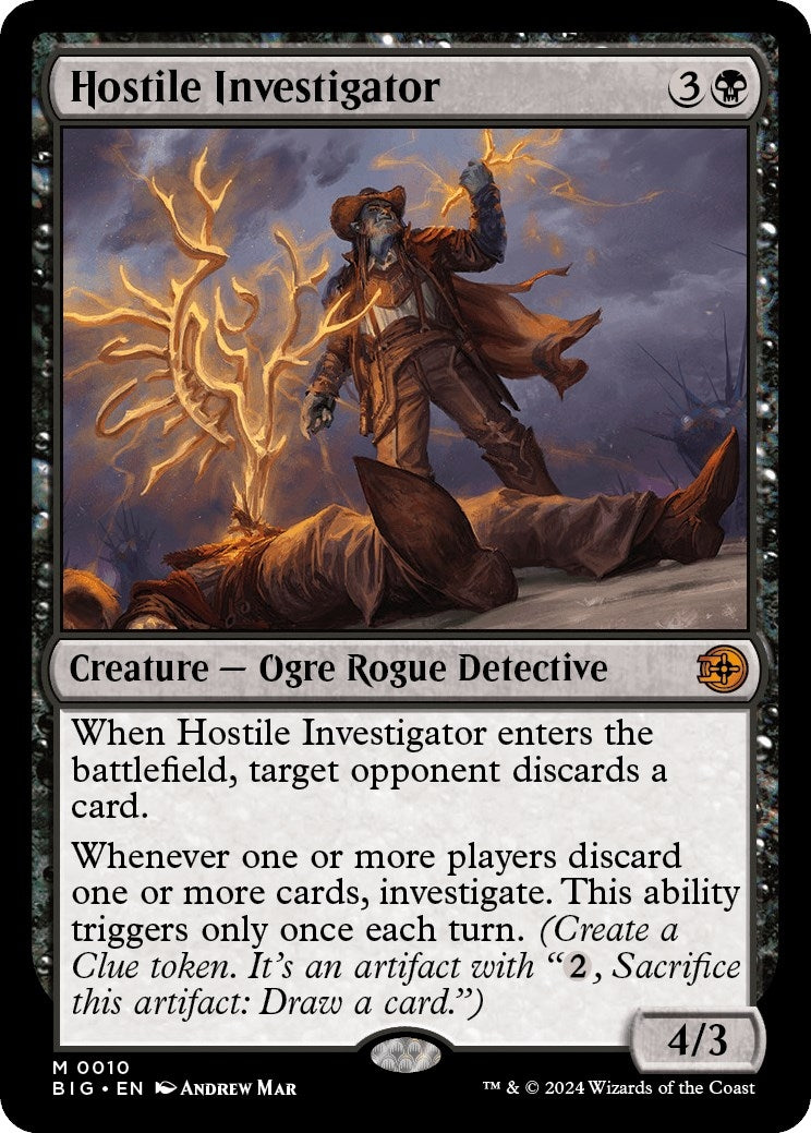 Image for Hostile Investigator (10) (Outlaws of Thunder Junction: The Big Score) (BIG) - Magic: The Gathering