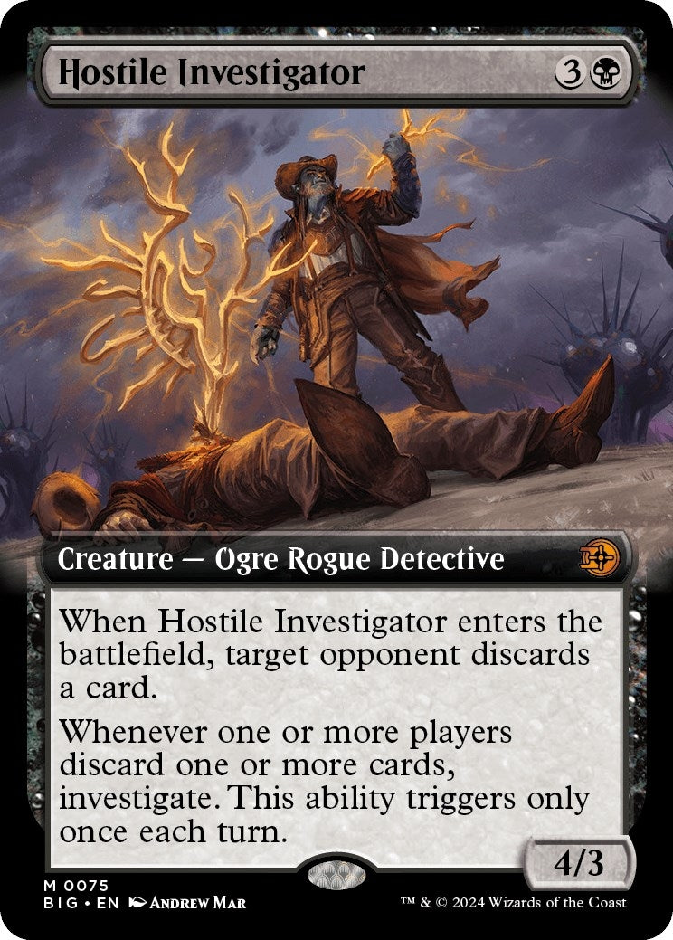Image for Hostile Investigator (Extended Art) (75) (Outlaws of Thunder Junction: The Big Score) (BIG) - Magic: The Gathering
