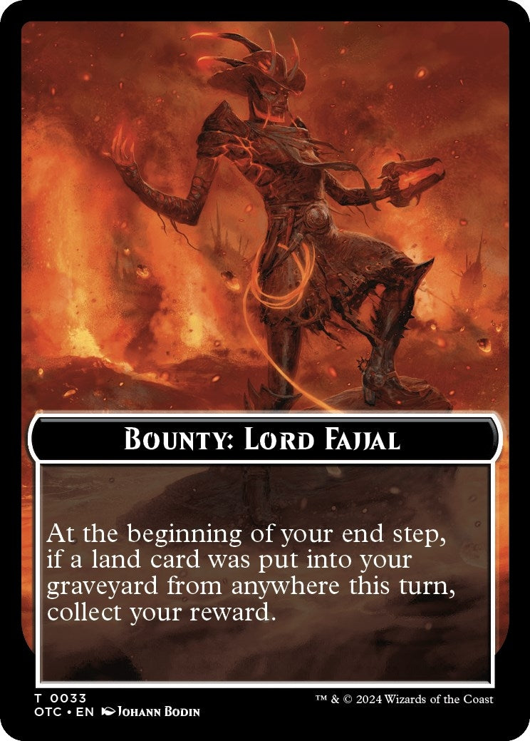 Image for Bounty: Lord Fajjal // Bounty Rules Double-Sided Token (33) - Magic: The Gathering