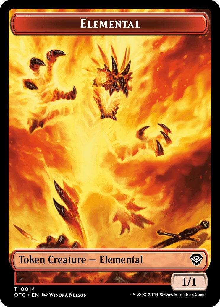 Image for Elemental (0014) // Soldier (0026) Double-Sided Token (14 // 26) - Magic: The Gathering