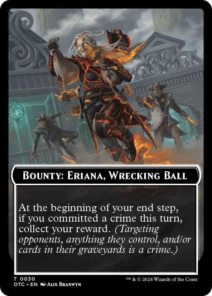 Image for Bounty: Eriana, Wrecking Ball // Bounty Rules Double-Sided Token (30) - Magic: The Gathering
