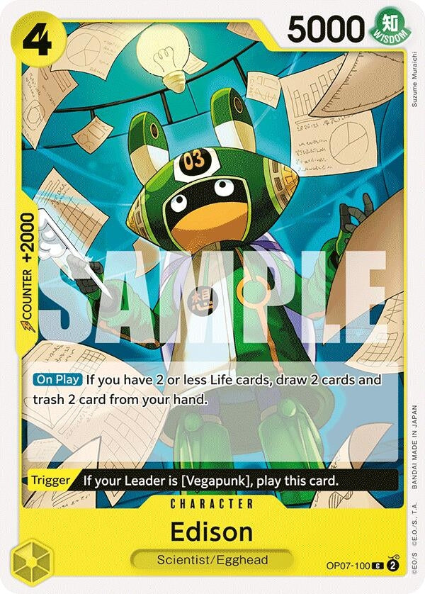 Image for Edison (OP07-100) (500 Years in the Future) - One Piece Card Game