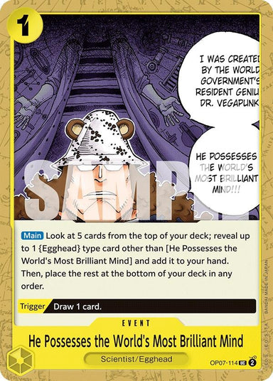 Image for He Possesses the World's Most Brilliant Mind (OP07-114) (500 Years in the Future) - One Piece Card Game
