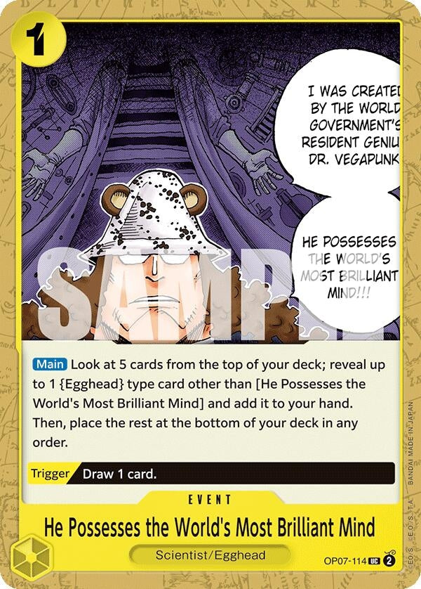 Image for He Possesses the World's Most Brilliant Mind (OP07-114) (500 Years in the Future) - One Piece Card Game