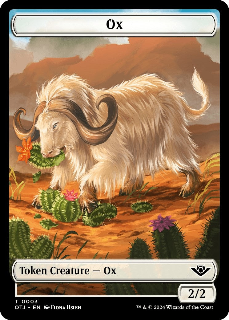 Image for Ox // Plot Double-Sided Token (3 // 20) (Outlaws of Thunder Junction) (OTJ) - Magic: The Gathering