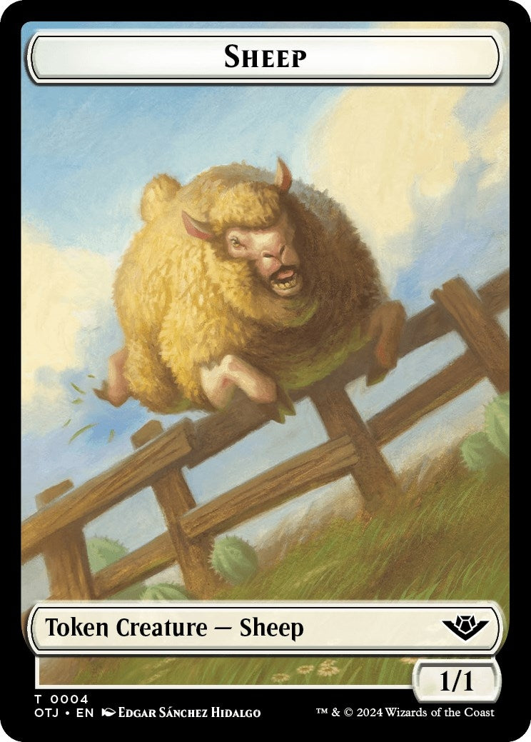 Image for Sheep // Plot Double-Sided Token (4 // 20) (Outlaws of Thunder Junction) (OTJ) - Magic: The Gathering