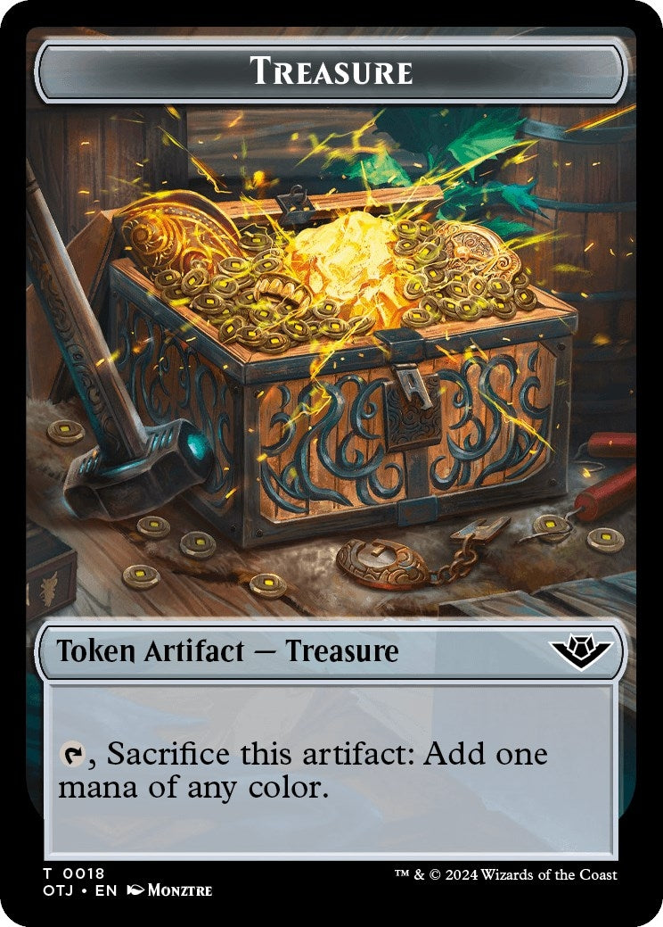 Image for Treasure // Beau Double-Sided Token (18 // 6) (Outlaws of Thunder Junction) (OTJ) - Magic: The Gathering