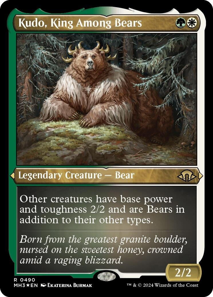 Image for Kudo, King Among Bears (Foil Etched) (490) (Modern Horizons 3) - Magic: The Gathering