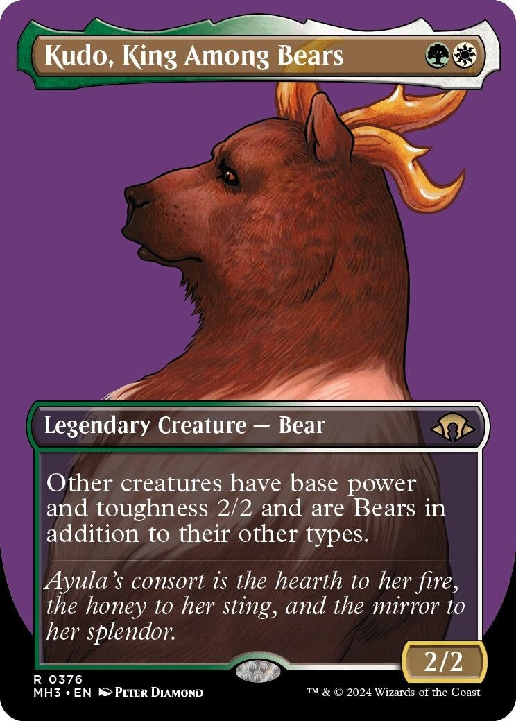 Image for Kudo, King Among Bears (Borderless) (376) (Modern Horizons 3) - Magic: The Gathering