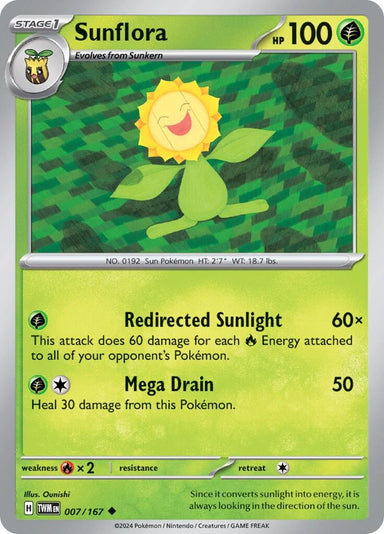 Image for Sunflora (007/167) (SV06: Twilight Masquerade) - Pokemon