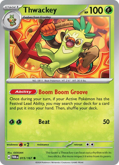 Image for Thwackey (015/167) (SV06: Twilight Masquerade) - Pokemon