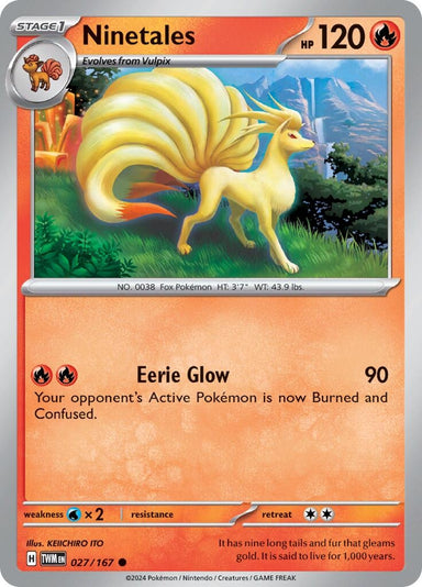 Image for Ninetales (027/167) (SV06: Twilight Masquerade) - Pokemon