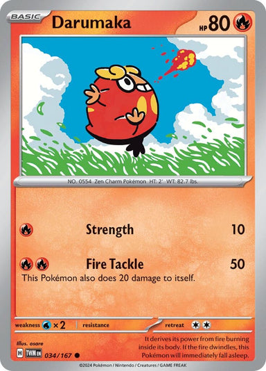 Image for Darumaka (034/167) (SV06: Twilight Masquerade) (TWM) - Pokemon
