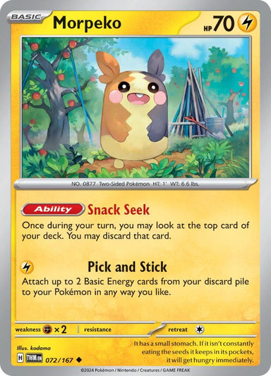 Image for Morpeko (072/167) (SV06: Twilight Masquerade) (TWM) - Pokemon