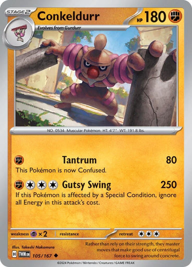 Image for Conkeldurr (105/167) (SV06: Twilight Masquerade) (TWM) - Pokemon
