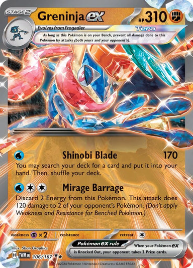 Image for Greninja ex (106/167) (SV06: Twilight Masquerade) (TWM) - Pokemon