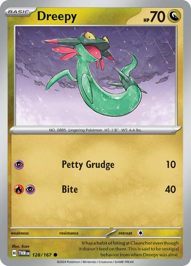 Image for Dreepy (128/167) (SV06: Twilight Masquerade) (TWM) - Pokemon