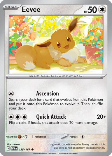 Image for Eevee (135/167) (SV06: Twilight Masquerade) (TWM) - Pokemon