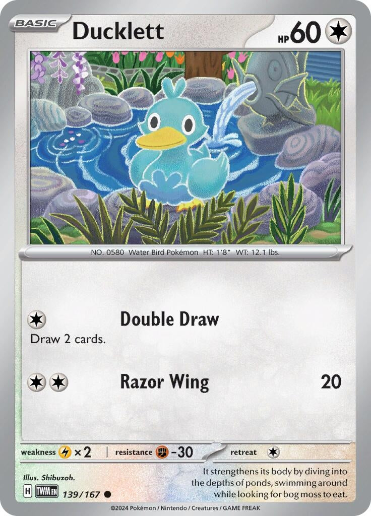 Image for Ducklett (139/167) (SV06: Twilight Masquerade) (TWM) - Pokemon