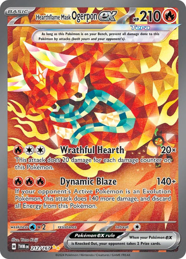 Image for Hearthflame Mask Ogerpon ex (212/167) (TWM) - Pokemon