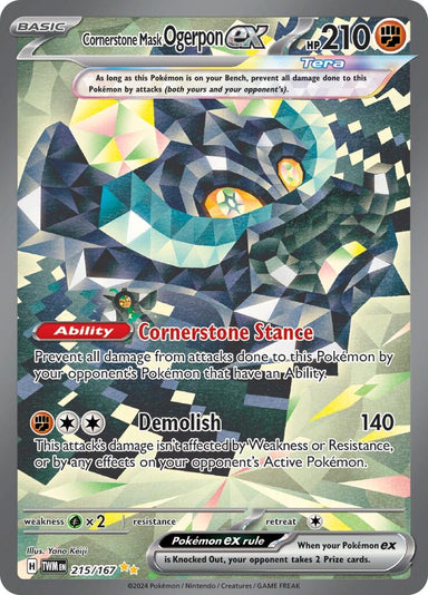 Image for Cornerstone Mask Ogerpon ex (215/167) (SV06: Twilight Masquerade) (TWM) - Pokemon