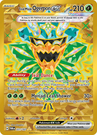 Image for Teal Mask Ogerpon ex (221/167) (SV06: Twilight Masquerade) (TWM) - Pokemon