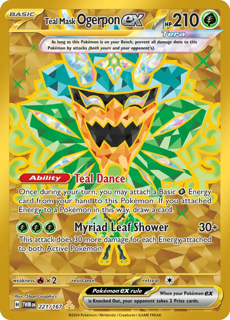 Image for Teal Mask Ogerpon ex (221/167) (SV06: Twilight Masquerade) (TWM) - Pokemon