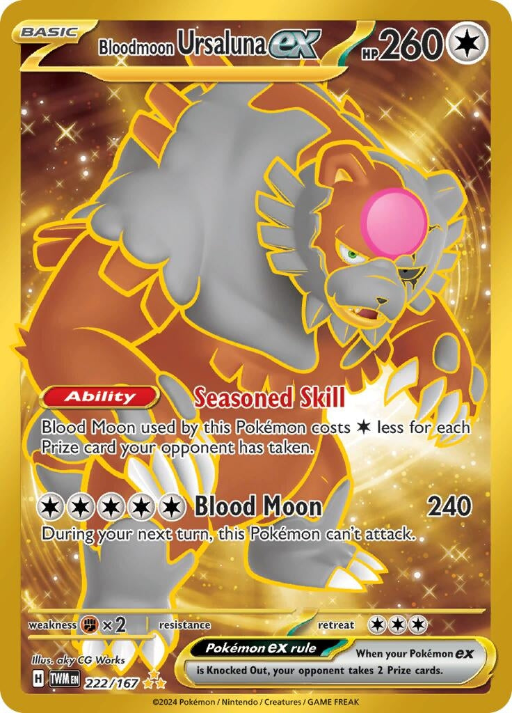 Image for Bloodmoon Ursaluna ex (222/167) (SV06: Twilight Masquerade) (TWM) - Pokemon