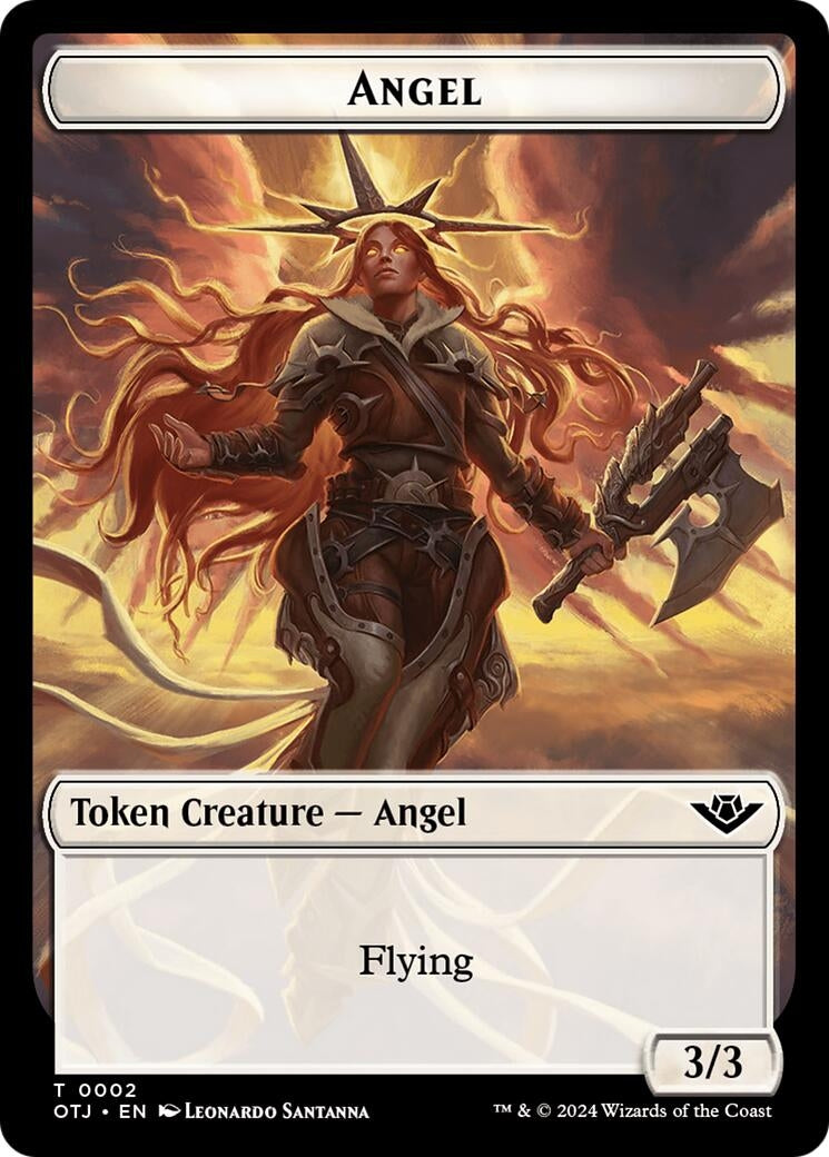 Image for Angel // Plot Double-Sided Token (2 // 20) (Outlaws of Thunder Junction) (OTJ) - Magic: The Gathering