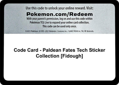 Image for Code Card - Paldean Fates Tech Sticker Collection [Fidough] (SV: Paldean Fates) (PAF) - Pokemon