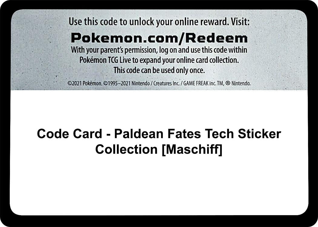 Image for Code Card - Paldean Fates Tech Sticker Collection [Maschiff] (SV: Paldean Fates) (PAF) - Pokemon