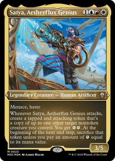 Image for Satya, Aetherflux Genius (Foil Etched) (23) (Modern Horizons 3) - Magic: The Gathering