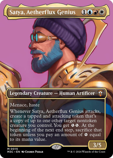 Image for Satya, Aetherflux Genius (Borderless) (15) (Modern Horizons 3) - Magic: The Gathering