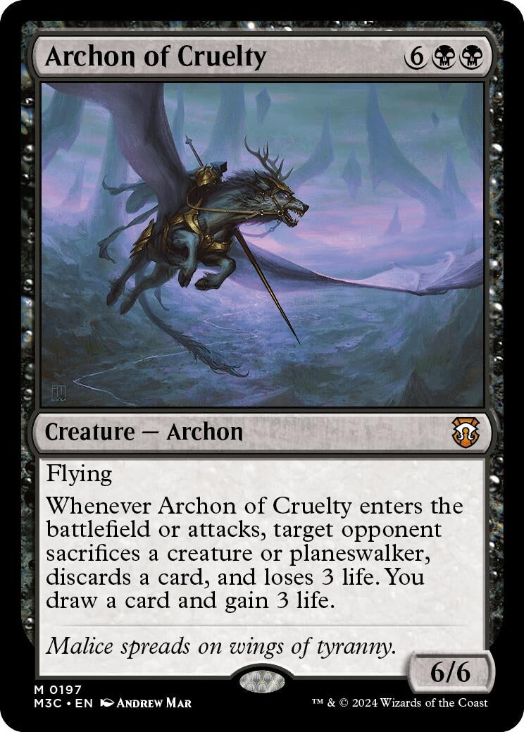 Image for Archon of Cruelty (Ripple Foil) (197) (Modern Horizons 3) - Magic: The Gathering