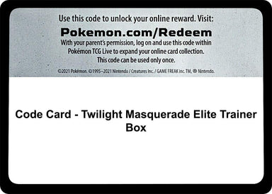 Image for Code Card - Twilight Masquerade Elite Trainer Box (SV06: Twilight Masquerade) (TWM) - Pokemon