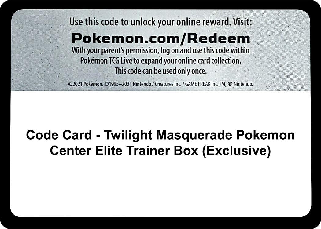 Image for Code Card - Twilight Masquerade Pokemon Center Elite Trainer Box (Exclusive) (SV06: Twilight Masquerade) (TWM) - Pokemon