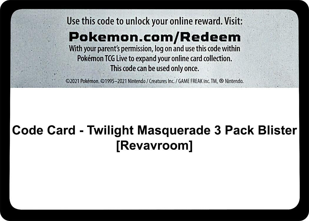Image for Code Card - Twilight Masquerade 3 Pack Blister [Revavroom] (SV06: Twilight Masquerade) (TWM) - Pokemon