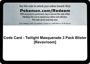 Image for Code Card - Twilight Masquerade 3 Pack Blister [Revavroom] (SV06: Twilight Masquerade) (TWM) - Pokemon