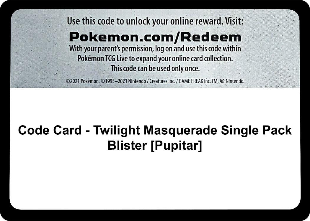 Image for Code Card - Twilight Masquerade Single Pack Blister [Pupitar] (SV06: Twilight Masquerade) (TWM) - Pokemon