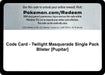Image for Code Card - Twilight Masquerade Single Pack Blister [Pupitar] (SV06: Twilight Masquerade) (TWM) - Pokemon
