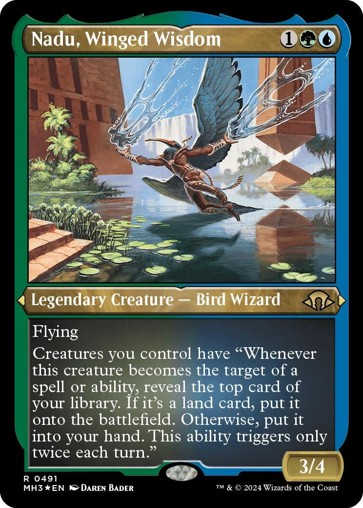 Image for Nadu, Winged Wisdom (Foil Etched) (491) (Modern Horizons 3) - Magic: The Gathering