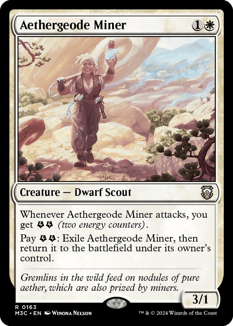 Image for Aethergeode Miner (Ripple Foil) (163) (Modern Horizons 3) - Magic: The Gathering