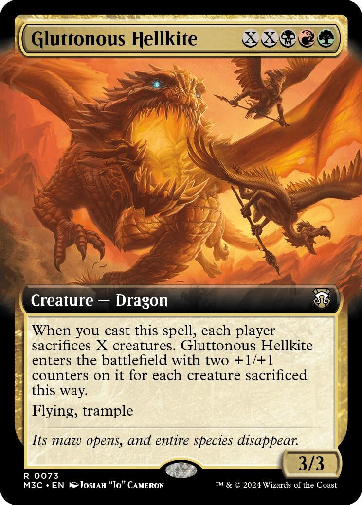 Image for Gluttonous Hellkite (Extended Art) (Ripple Foil) (73) - Magic: The Gathering
