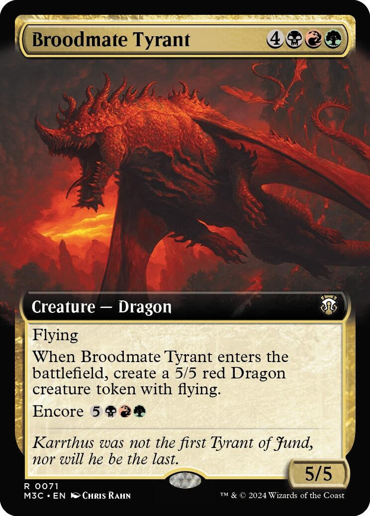 Image for Broodmate Tyrant (Extended Art) (Ripple Foil) (71) - Magic: The Gathering