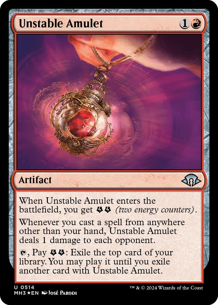 Image for Unstable Amulet (Ripple Foil) (514) (Modern Horizons 3) - Magic: The Gathering